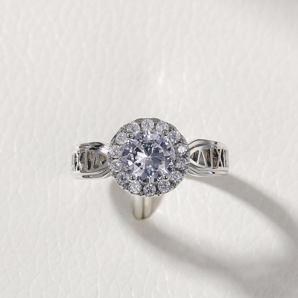 💥14K WHITE GOLD DAINTY 💎DIAMOND FASHION ANILLOS HOLLOW BAND RING, L125 - Picture 10 of 10